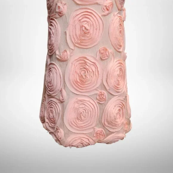 Sue Wong Beautiful Pink Rosette Roses Dress - Size 6 - Picture 4 of 12